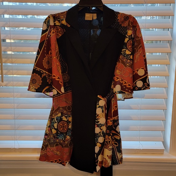 ASOS DESIGN romper with cape and scarf print detail - Picture 5 of 5